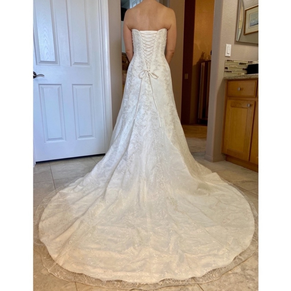 Maggie Sottero Haute Couture Satin & Lace Imperial Gown - Picture 2 of 5